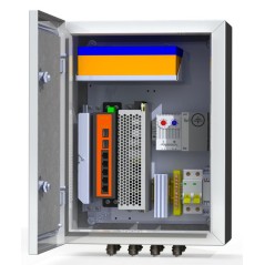 Термошкаф коммутационный 4хPoE 2хSFP 4хSC АКБ 4х12В 2.2А/ч IP66 300х400х210мм 6 УТП 4КУ AКБ 2А Mastermann 00-00015647
