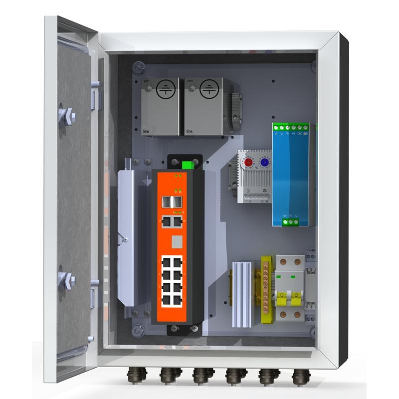 Термошкаф коммутационный 8хPoE 2хSFP 4хSC IP66 300х400х210мм 8К ГЗ Mastermann 00-00015656 Термошкаф коммутационный 8хPoE 2хSFP 4хSC IP66 300х400х210мм 8К ГЗ Mastermann 00-00015656