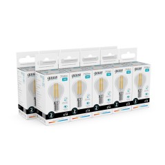 Лампа светодиодная филаментная Filament Elementary 12Вт шар 4100К Е14 750лм GAUSS 52122