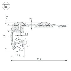 Профиль L2000 STEP BLACK Arlight 018507