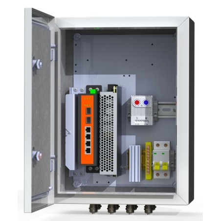 Термошкаф коммутационный 4хPoE 2хSFP 4хSC IP66 300х400х210мм 6 УТП 4К Mastermann 00-00015642