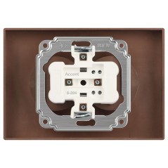 Розетка Accent 6-204-08 2х2P 16А-250В IP20 СУ AL/CU бронза Intro Б0063472
