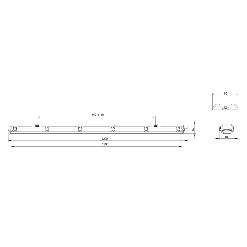 Светильник SPP-102-0-002-120 под 2 светодиодные лампы T8 G13 2х1276 c рассеивателем из поликарб. Эра Б0052438 Светильник SPP-102-0-002-120 под 2 светодиодные лампы T8 G13 2х1276 c рассеивателем из поликарб. Эра Б0052438