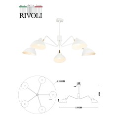 Люстра Georgia 4100-305 5хЕ14 40Вт дизайн Rivoli Б0055669
