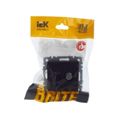 Розетка компьютерная + телевизионная 2-м Brite РТВ/РК12-БрЧ RJ45 кат.5E + TV механизм черн. IEK BR-AK20-1-K02