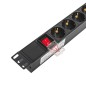Блок PDU TERACOM PRO 19дюйм 1U 10А/250В 8 роз. Schuko с выключат. без шнура питания вх. разъем C14 корпус алюм. черн. EKF TRP-HP Блок PDU TERACOM PRO 19дюйм 1U 10А/250В 8 роз. Schuko с выключат. без шнура питания вх. разъем C14 корпус алюм. черн. EKF TRP-HP