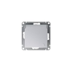 Розетка 1-м СП AtlasDesign 16А IP20 с заземл. защ. шторки с крышкой механизм алюм. SE ATN000346