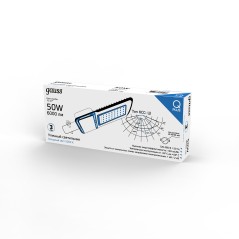 Светильник светодиодный Qplus 50Вт 5000К IP65 6000лм 120-260В 370х145х45мм ДКУ уличный консольный КСС Ш черн. GAUSS 629535350