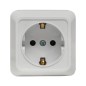Розетка 1-м ОП Рим 16А IP20 с заземл. бел. EKF ENR16-028-10