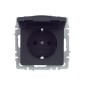 Розетка BRITE РСбш10-3-44-БрГ 16А IP44 с заземл. защ. шторки с крышкой механизм графит IEK BR-R16-16-44-K53