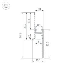 Профиль PLINTUS-FANTOM-H20-2000 WHITE алюминий L2000 Arlight 043660