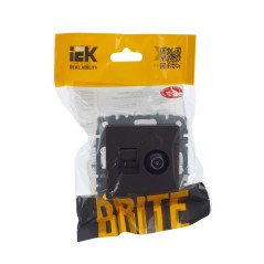 Розетка компьютерная + телевизионная 2-м Brite РТВ/РК12-БрТБ RJ45 кат.5E + TV механизм бронза IEK BR-AK20-1-K45