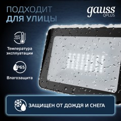 Прожектор светодиодный Qplus 30Вт 6500К IP65 3150лм 200-240В ДО графит. GAUSS 690511330