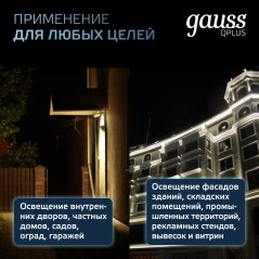 Прожектор светодиодный Qplus 30Вт 6500К IP65 3150лм 200-240В ДО графит. GAUSS 690511330