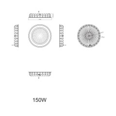 Светильник подвесной SPP-402-0-50K-150 150Вт 15000лм 5000К Кп«2% КСС Д DOB IP65LED (High Bay) для высоких пролетов Эра Б0046669