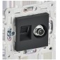 Розетка двойная TV+RJ45 кат.5E SKANDY SK-A14G графит IEK SK-AK20-1-K53