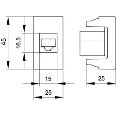 Розетка компьютерная 1-м 1мод. Viva RJ45 кат.5E бел. DKC 45038