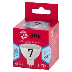 Лампа светодиодная RED LINE LED MR16-7W-840-GU5.3 R 7Вт MR16 софит 4000К нейтр. бел. GU5.3 Эра Б0050690