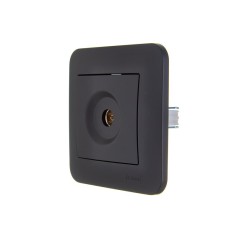 Розетка телевизионная проходная TV СП ASTI IP20 в сборе черн. бархат LEZARD 7081-4242-129