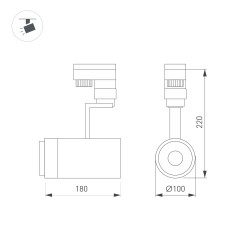 Светильник LGD-ZEUS-4TR-R100-30W Warm BK 20-60 deg IP20 метал. 3 года Arlight 024634