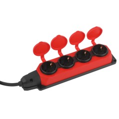 Удлинитель силовой UK-4e-3x1.5-5m-IP44(KG) с заземлением 4 розетки каучук 5м КГ 3х1.5кв.мм IP44 Эра Б0057585