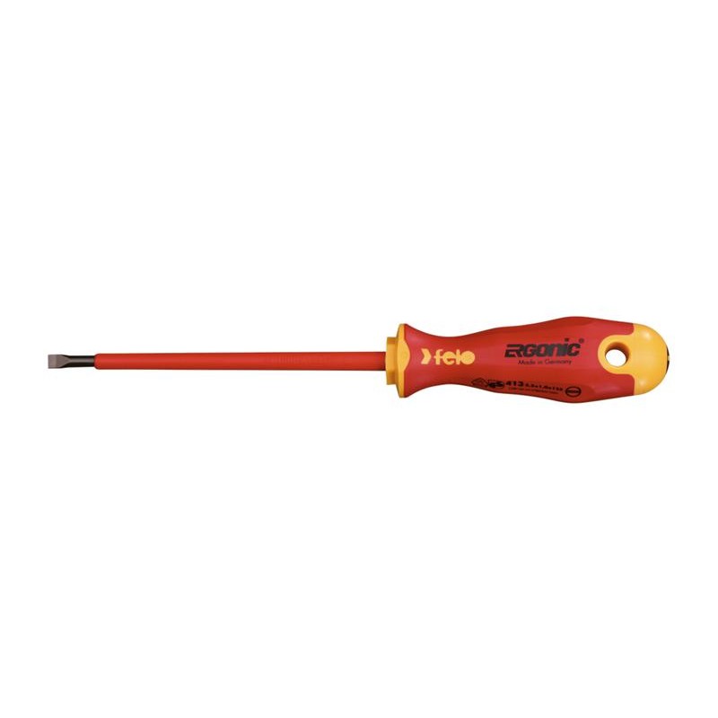 Отвертка диэлектрическая Ergonic плоская шлицевая 5.5х1.0х125 Felo 41305590 Отвертка диэлектрическая Ergonic плоская шлицевая 5.5х1.0х125 Felo 41305590