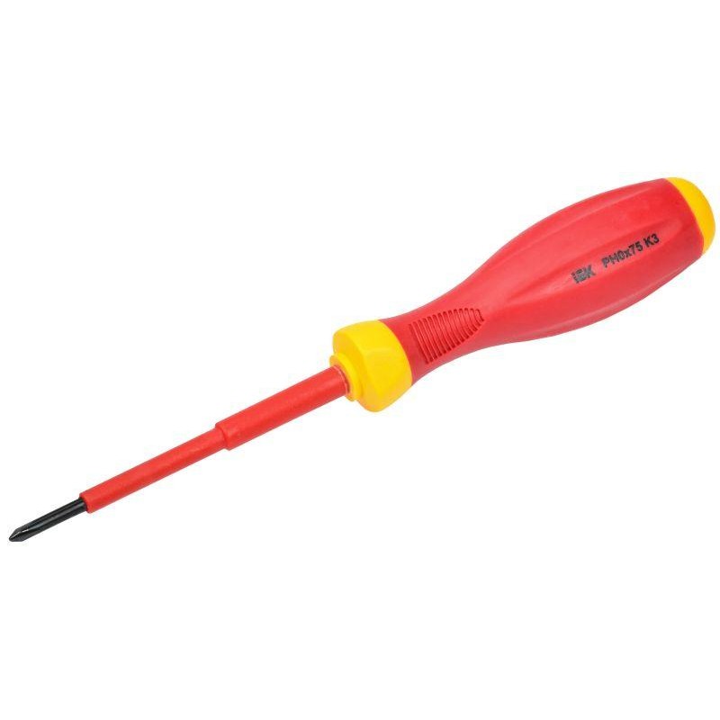 Отвертка диэлектрическая крестовая PH0х75 K3 1000В ARMA2L 3 IEK A2L3-SC30-K3-PH-00-075 Отвертка диэлектрическая крестовая PH0х75 K3 1000В ARMA2L 3 IEK A2L3-SC30-K3-PH-00-075