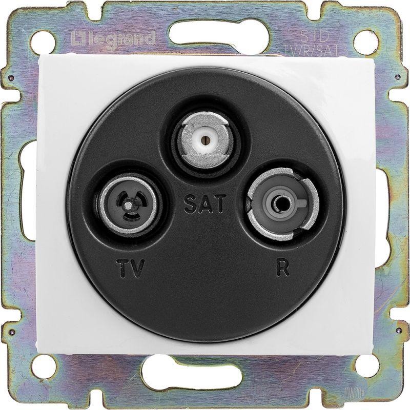 Розетка телевизионная проходная TV/FM/SAT СП Valena 14дБ 2400МГц механизм бел. Leg 774437 Розетка телевизионная проходная TV/FM/SAT СП Valena 14дБ 2400МГц механизм бел. Leg 774437