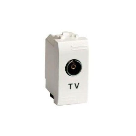 Розетка телевизионная TV 1-м СП 1мод. Brava универс. с согласующим сопротивлением бел. DKC 76721B