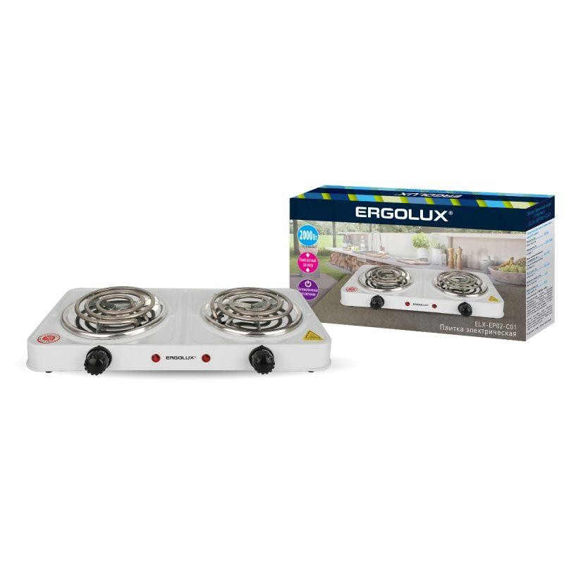 Электроплитка ELX-EP02-C01 2 конф. спиральный нагр. эл. 2000Вт 220-240В бел. Ergolux 13437 Электроплитка ELX-EP02-C01 2 конф. спиральный нагр. эл. 2000Вт 220-240В бел. Ergolux 13437