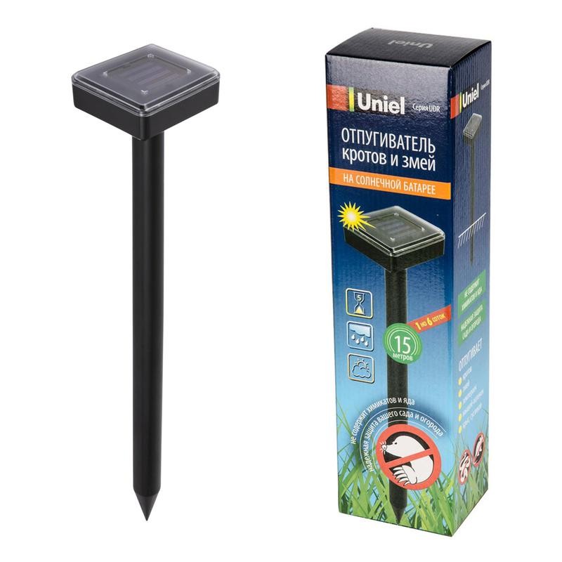 Устройство UDR-S51 SOL BLACK для отпугивания кротов и змей на солнечной батарее пост. частота вибрации аккум в компл. IP44 Uniel