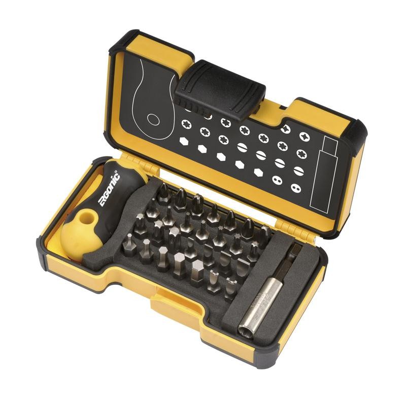Набор бит SL/PZ/PH/HEX/Tx с рукояткой ERGONIC и битодержателем в кейсе 30 бит FELO 02073006 Набор бит SL/PZ/PH/HEX/Tx с рукояткой ERGONIC и битодержателем в кейсе 30 бит FELO 02073006