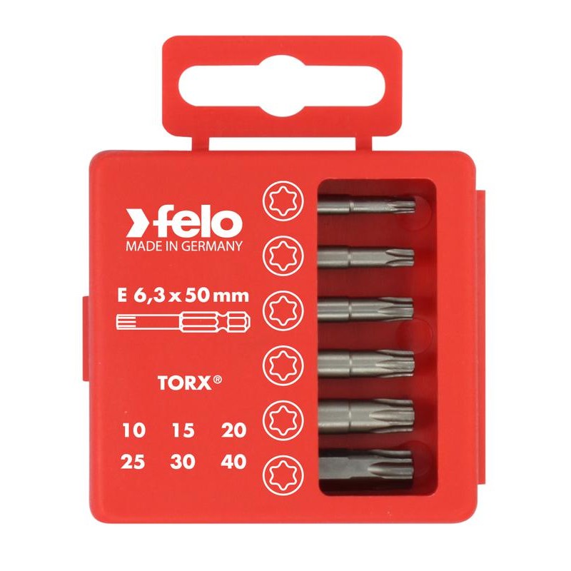 Набор бит Tx Industrial 50мм в кейсе 6 бит FELO 03691516 Набор бит Tx Industrial 50мм в кейсе 6 бит FELO 03691516