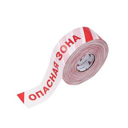 Лента оградительная ЛО-500 "Опасная зона" 75мм желт./черн. (рул.500м) Протэкт 8297