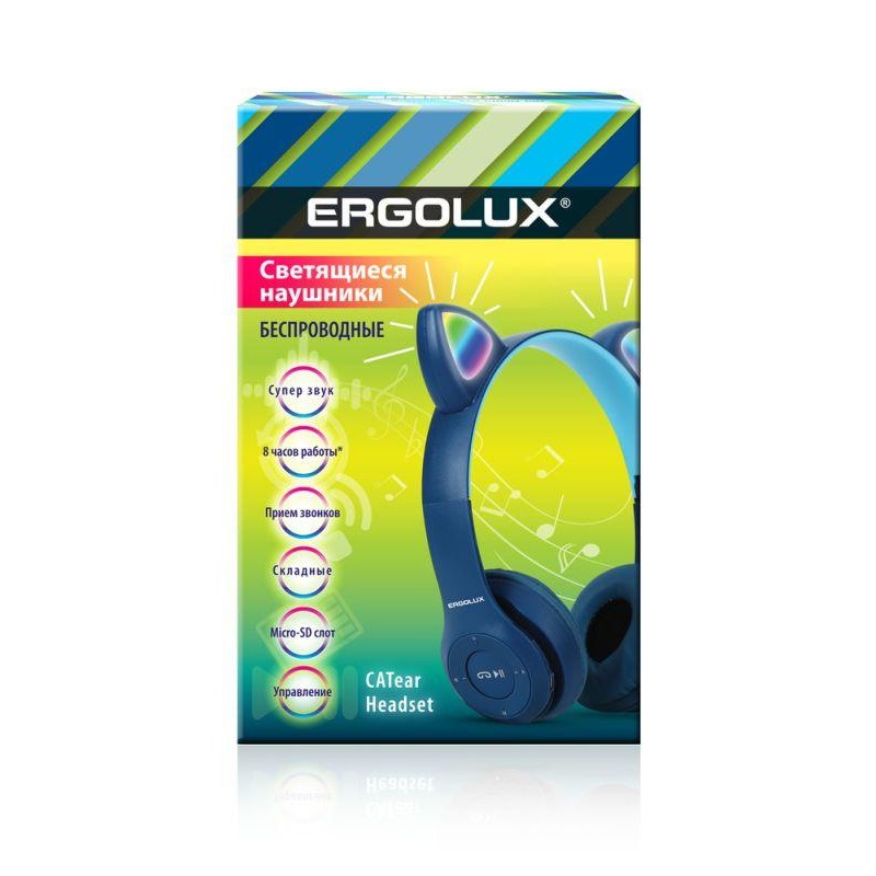 Наушники накладные беспроводные ELX-BTHP02-C06 FM MP3 микрофон ушки син. ERGOLUX 15458 Наушники накладные беспроводные ELX-BTHP02-C06 FM MP3 микрофон ушки син. ERGOLUX 15458