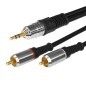 Шнур 3.5 Stereo Plug - 2RCA Plug 3м (GOLD) металл Rexant 17-4224 Шнур 3.5 Stereo Plug - 2RCA Plug 3м (GOLD) металл Rexant 17-4224