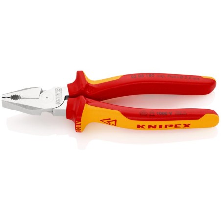 Плоскогубцы комбинированные особой мощности VDE L-180мм хром. Knipex KN-0206180