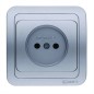 Розетка 1-м СП Mimoza 16А IP20 без заземл. серебр./серебр. Makel 23402