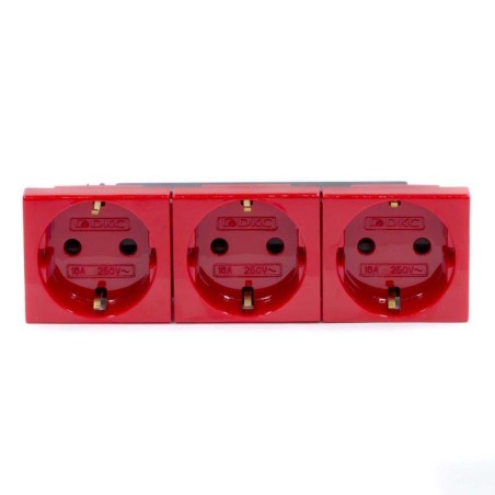 Розетка 3-м Viva 16А IP20 красн. DKC 45013