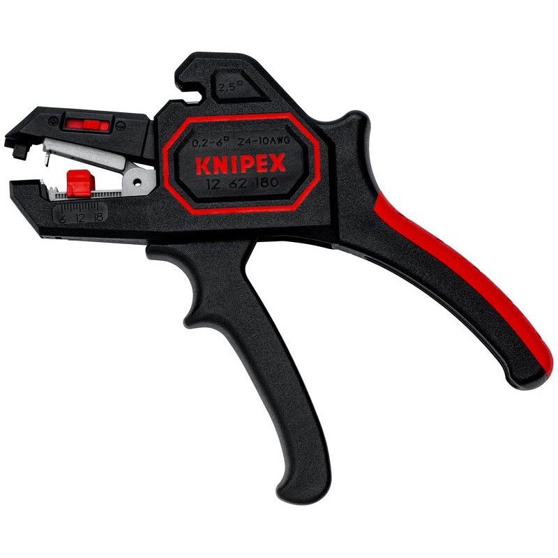 Стриппер автоматический зачистка: d 0.2-6мм (AWG 24-10) L-195мм Knipex KN-1262180 Стриппер автоматический зачистка: d 0.2-6мм (AWG 24-10) L-195мм Knipex KN-1262180