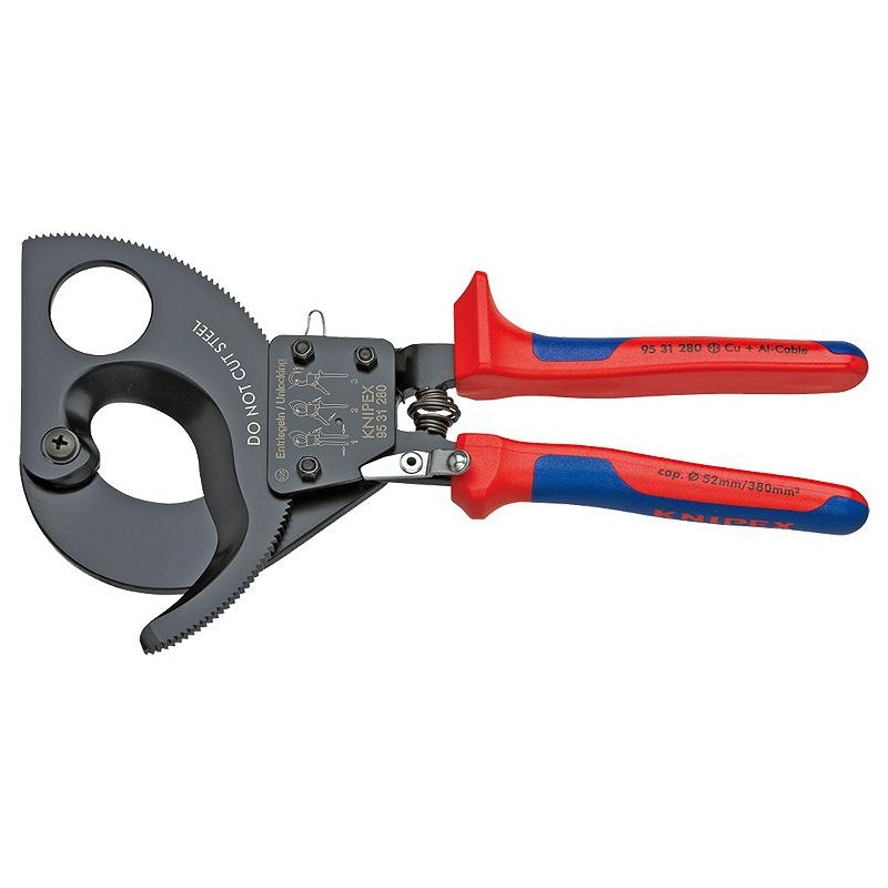Кабелерез с храповым механизмом (трещоткой) L-250мм черн. Knipex KN-9531280