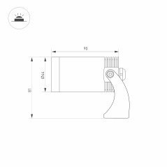 Светильник KT-WATER-R44-8W White6000 (SL 24 deg 12В) (IP68 металл) Arlight 032756