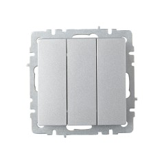 Выключатель 3-кл. СП BRITE ВС10-3-0-БрА 10А механизм алюм. IEK BR-V30-0-10-K47