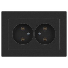 Розетка Accent 6-204-07 2х2P 16А-250В IP20 СУ AL/CU графит Intro Б0063435