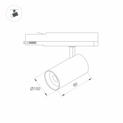 Светильник светодиодный LGD-NIKA-4TR-R100-20W Warm3000 BK 24 deg IP20 230В металл Arlight 031163