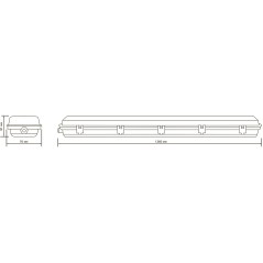 Светильник INDUSTRY G13 IP65 1276х60х55мм ДСП линейный для LED ламп 1х1200мм GAUSS 909410112