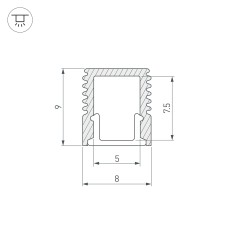 Профиль SL-MINI-8-3000 ANOD 3м алюминий Arlight 036031