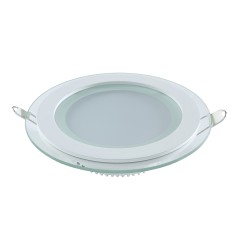 Светильник светодиодный Glass 12Вт 4000К IP20 990лм 220-240В d118мм 160х35мм ДВО кругл. встраив. монтажный с декоративн. стеклом