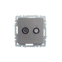 Розетка телевизионная TV/SAT 2-м Brite РТВ/РСп12-БрС механизм сталь IEK BR-AF20-O-K46