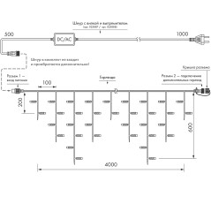 Гирлянда светодиодная ARD-EDGE-PRO-4000х600-WHITE-128LED-STD WHITE230В 8Вт IP65 Ardecoled 026027